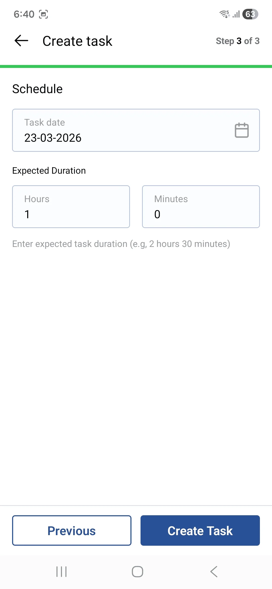 Create Task Step 9