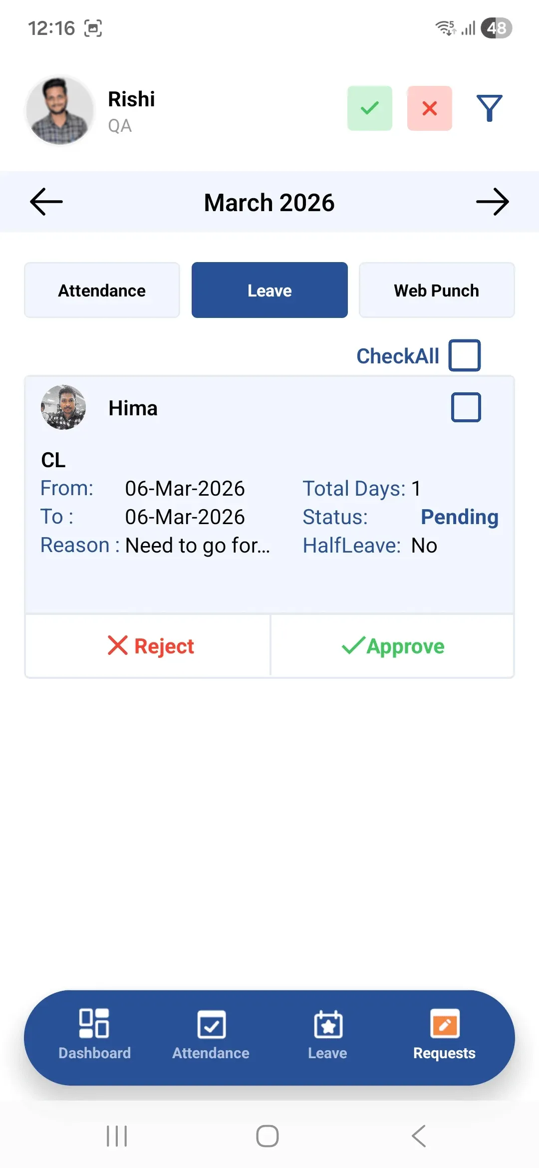 Leave Requests