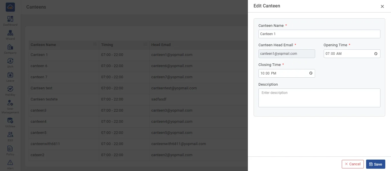 Edit Canteen Form