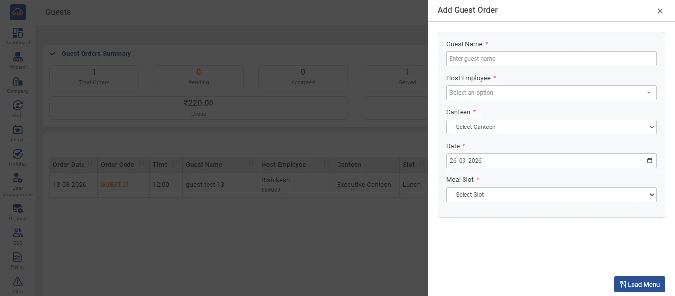 Add Guest Order