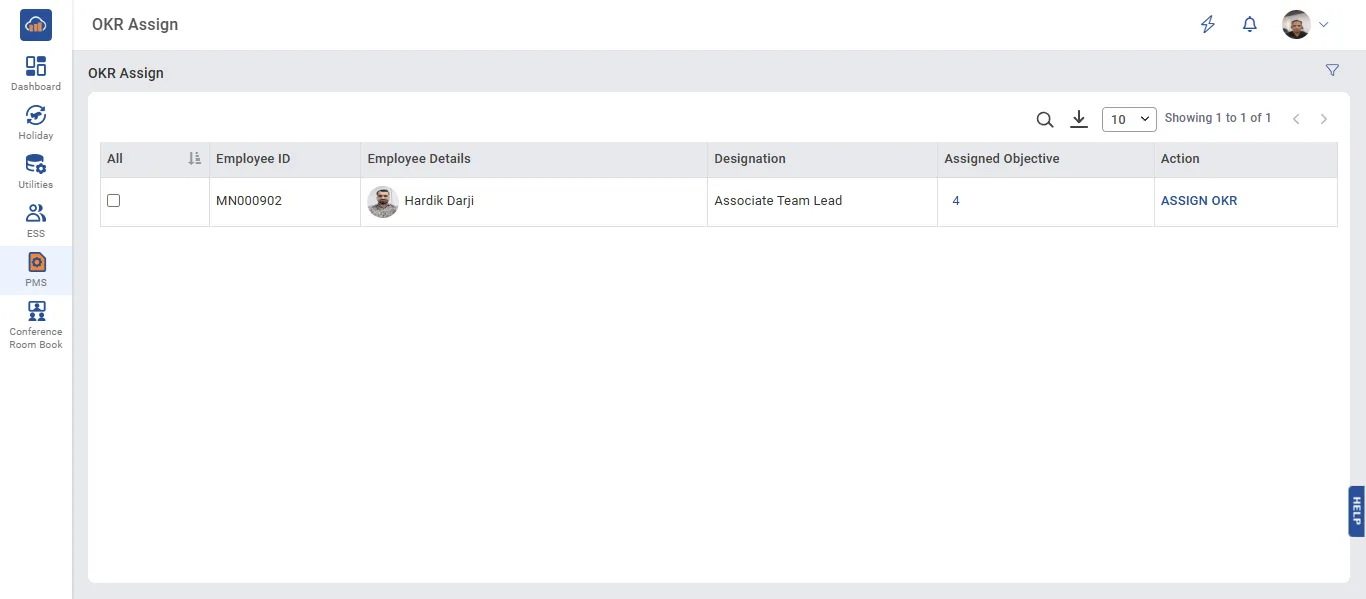 OKR Assign Employee List