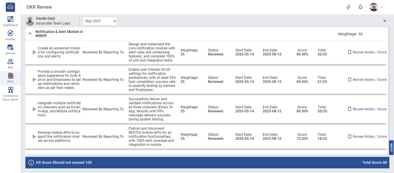 Review Employee Objectives
